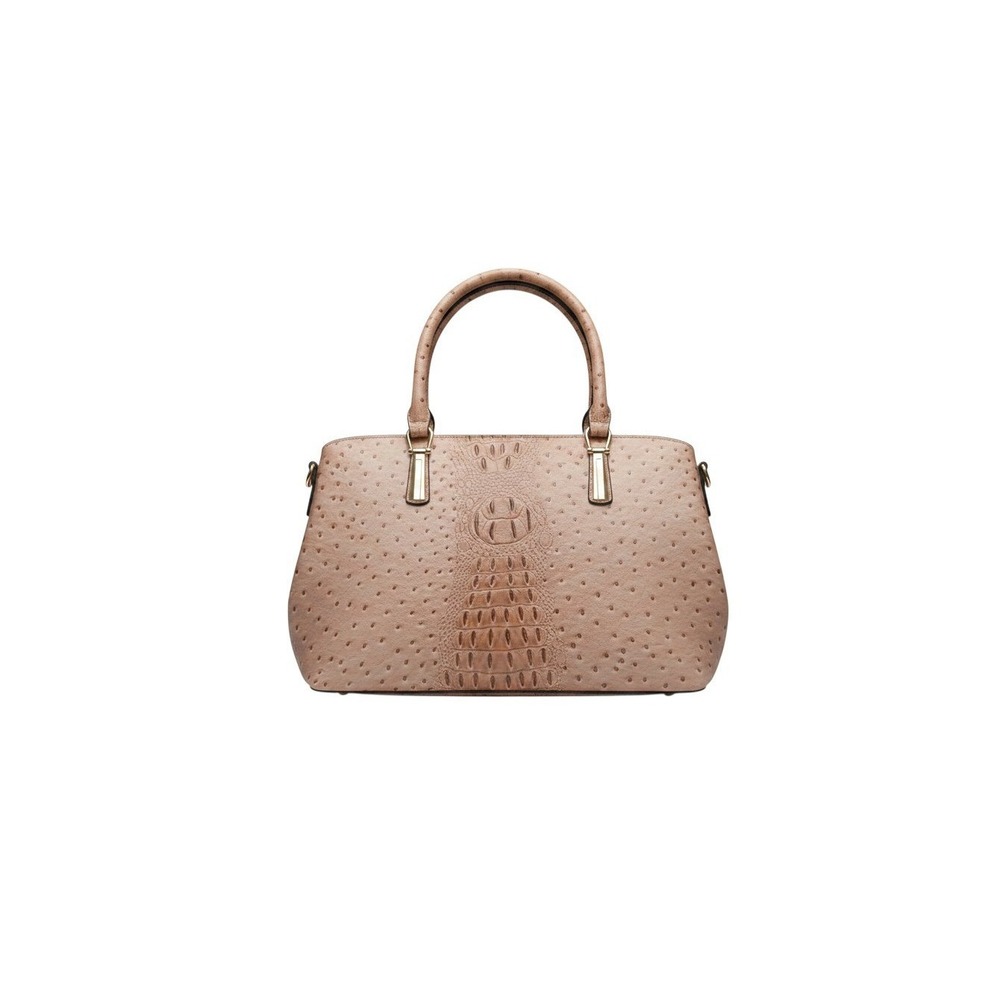 Bijuu 3-Piece Handbag Set Womens Large Blush Pink New Ostrich Croc Embossed